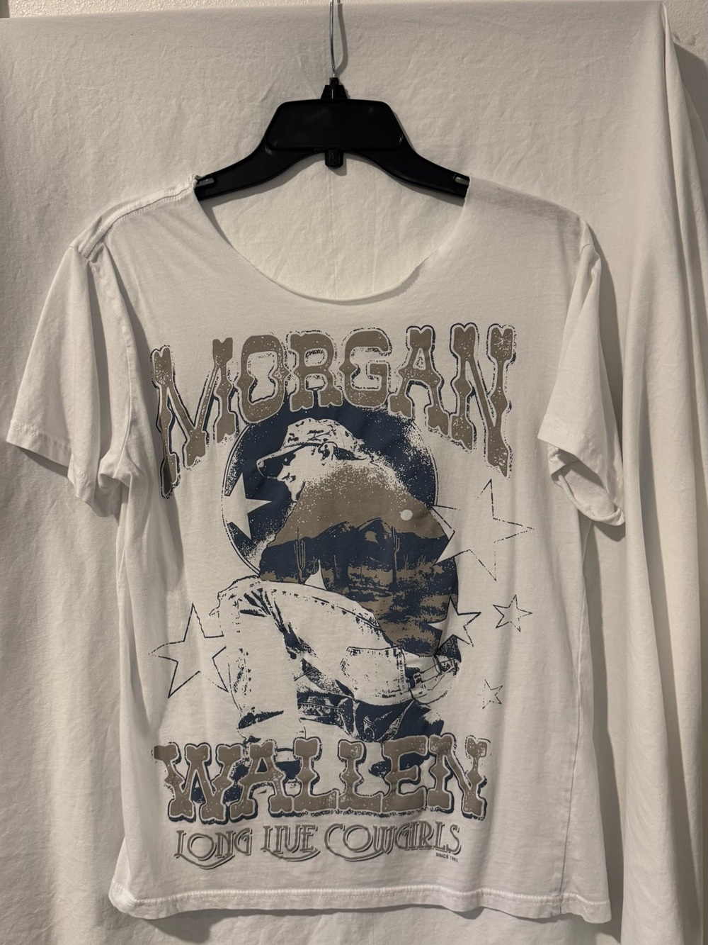 Morgan Wallen Raw Hem Collar Tshirt